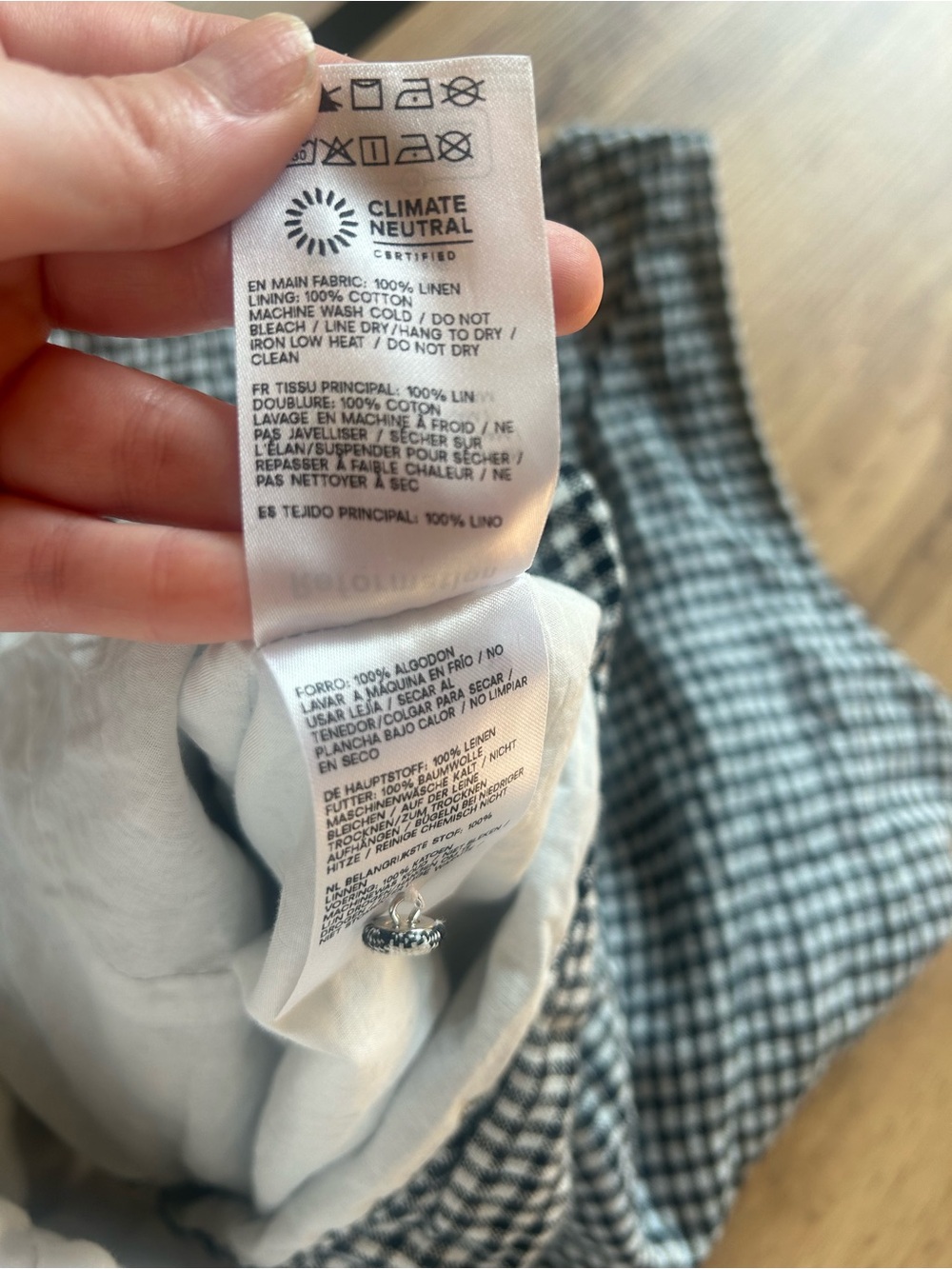 Reformation Addison Black & White Gingham Button-Front Sleeveless Top - Picture 8 of 8